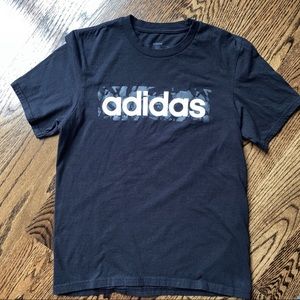 Like New Adidas Mens Short Sleeve Black/White/Gray T-Shirt, Size Small